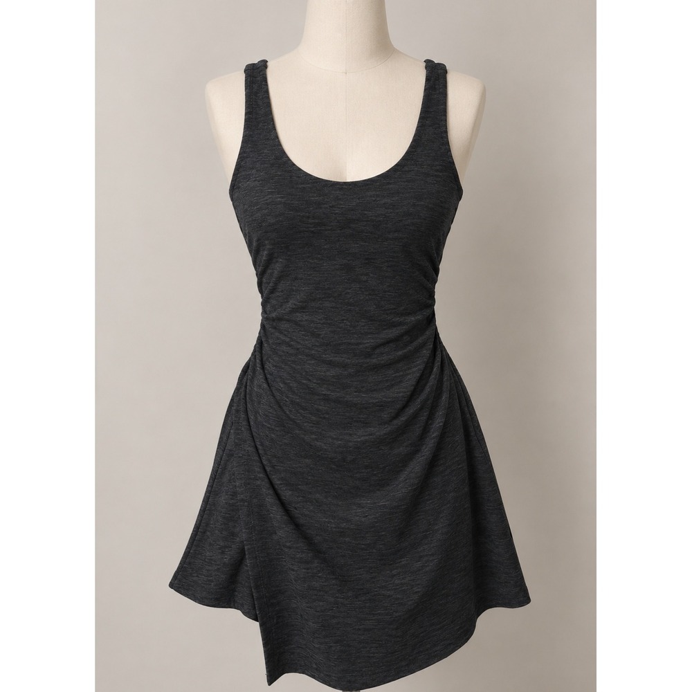 Athletic Works ButterCore Exercise Dress Charcoal Grey Ruched Active Mini XS 0-2